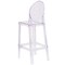 Emma and Oliver Ghost Barstool in Transparent Crystal with Oval Back